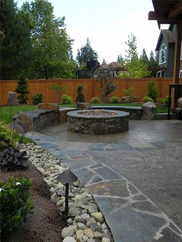 Concrete Patio Landscaping
 Backyard Family Retreat in Northwestern Washington