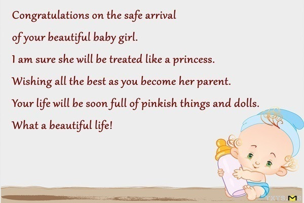 Congrats On New Baby Girl Quotes
 Congratulations on the safe arrival of your beautiful baby