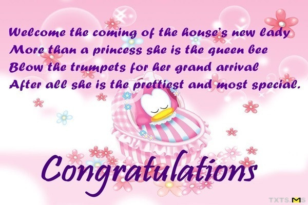 Congrats On New Baby Girl Quotes
 Congratulations on your new arrival Txts