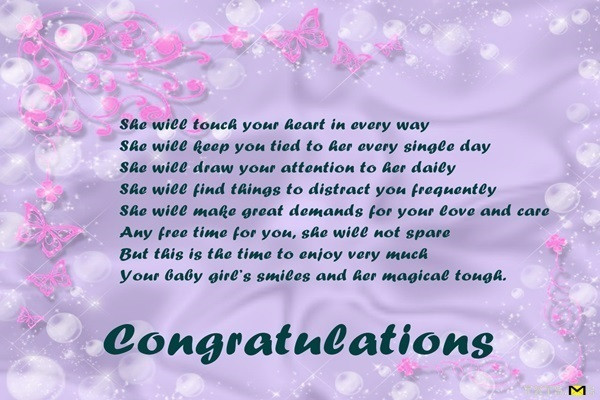 Congrats On New Baby Girl Quotes
 She will touch your heart in every way Txts