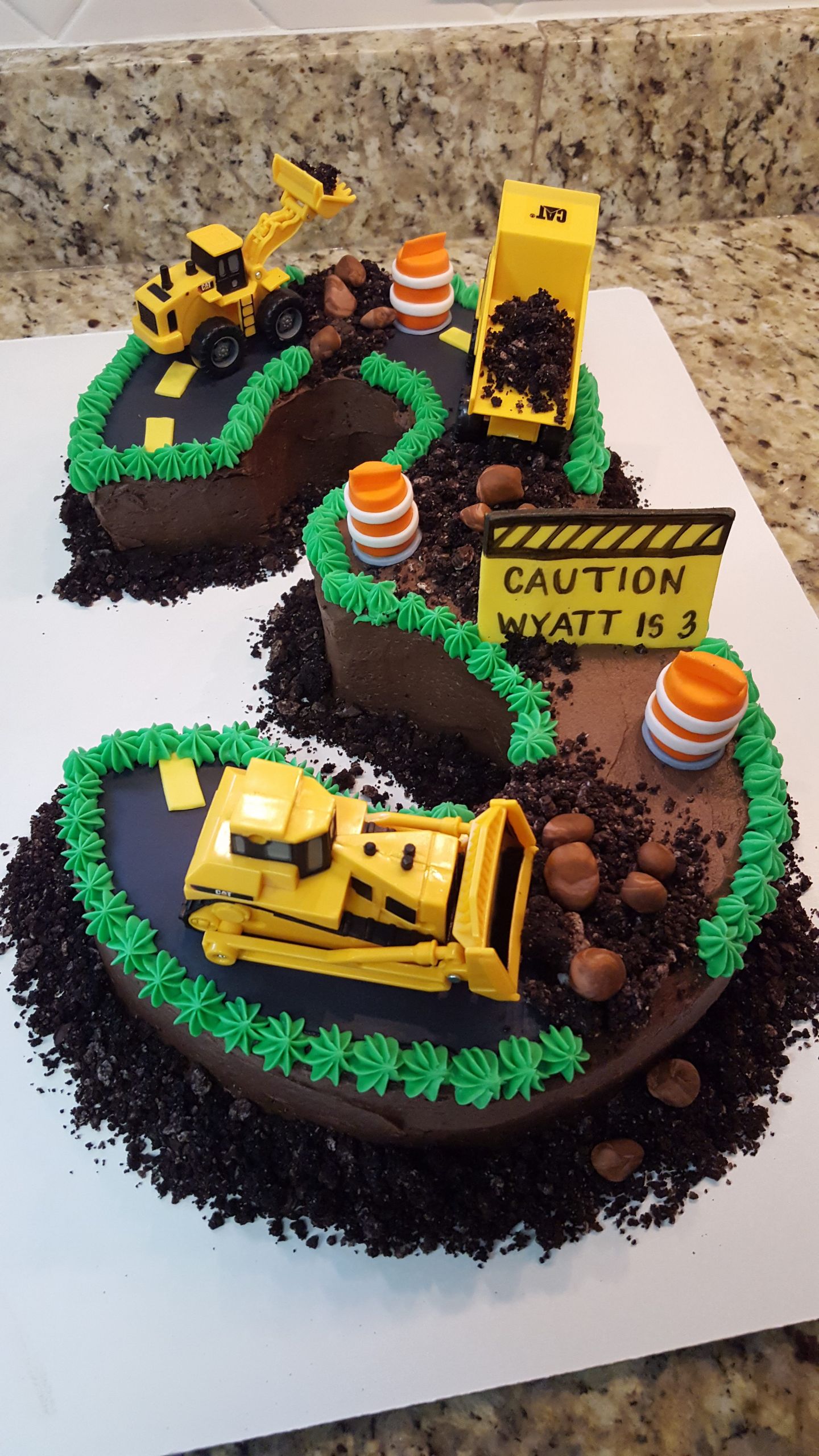 Construction Birthday Cakes
 Number 3 Construction Birthday Cake Four Oaks Bakery