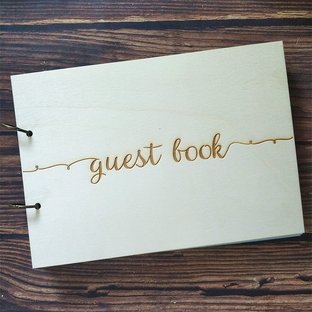Contemporary Wedding Guest Book
 Modern Wedding Guest Book Wooden Guestbook Personalised