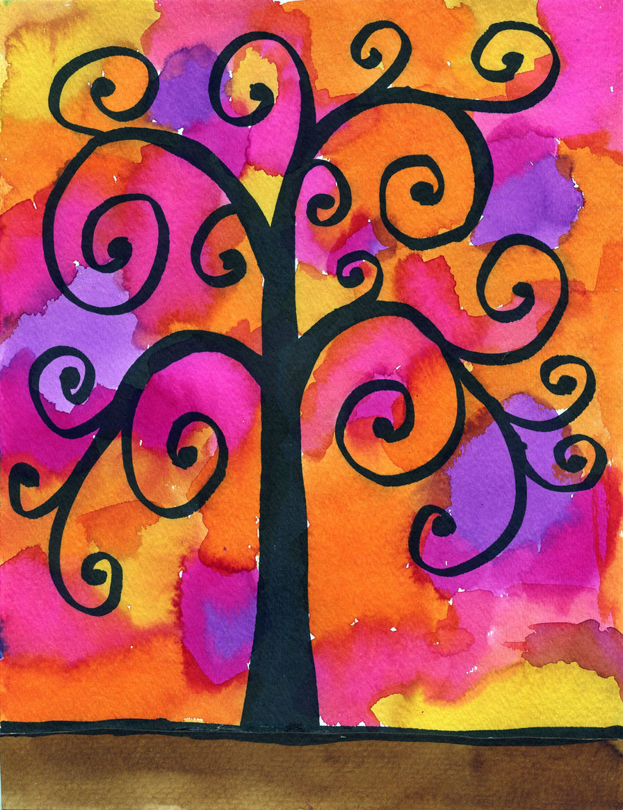 Cool Art Projects For Kids
 Klimt Watercolor Tree