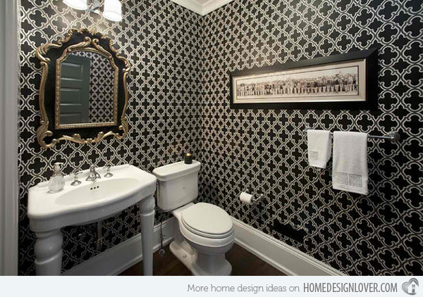 Cool Bathroom Wallpaper
 Black And White Wallpaper For Bathroom 34 Wide Wallpaper