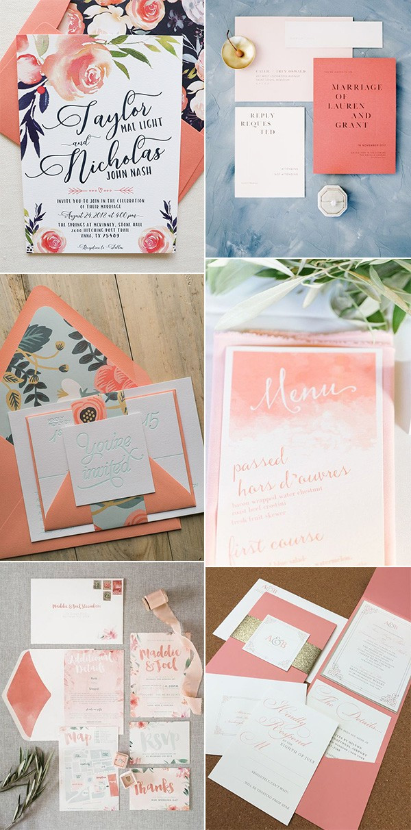 Coral Color Wedding Invitations
 Pantone Color of the Year 2019 26 Living Coral Wedding