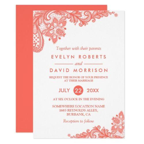 Coral Color Wedding Invitations
 Coral Wedding Invitations for 2019