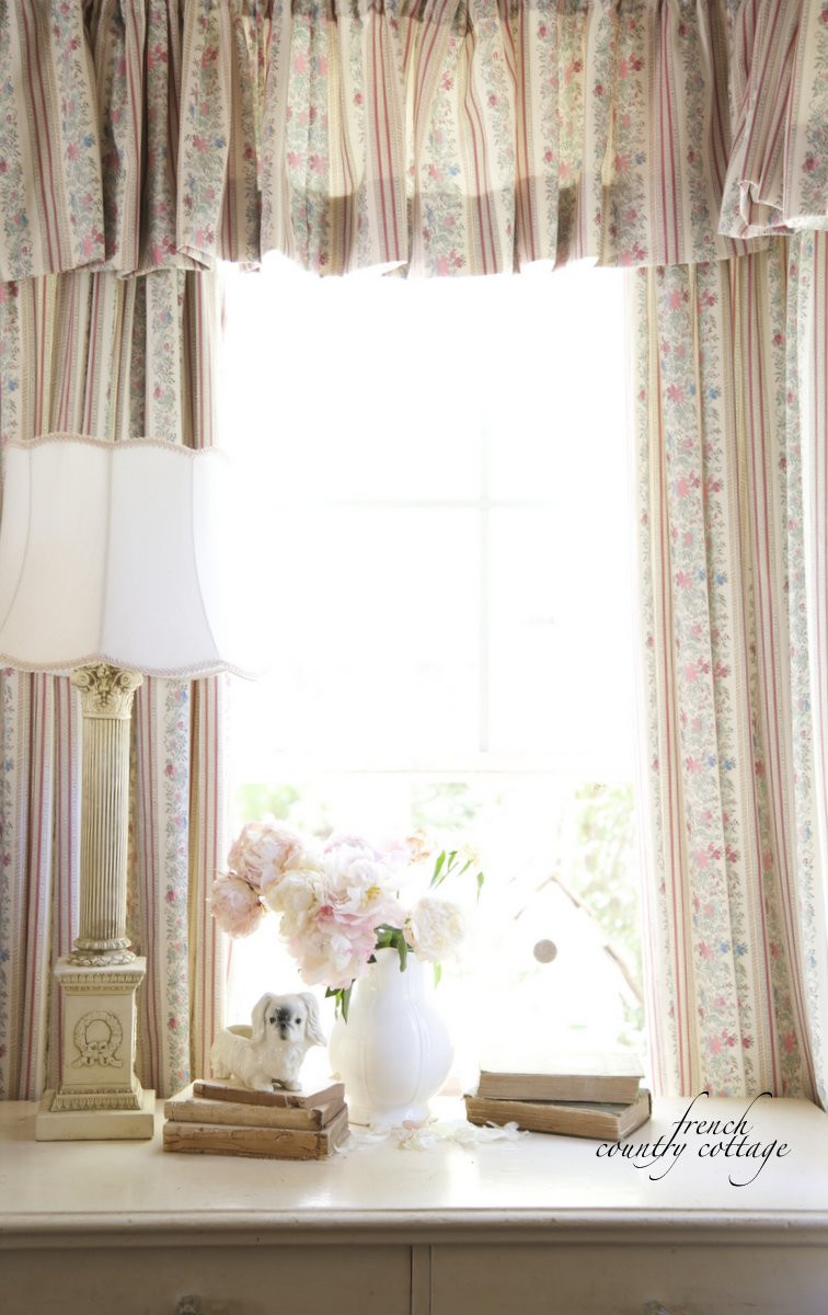 Cottage Kitchen Curtains
 Vintage French Ticking Curtains FRENCH COUNTRY COTTAGE