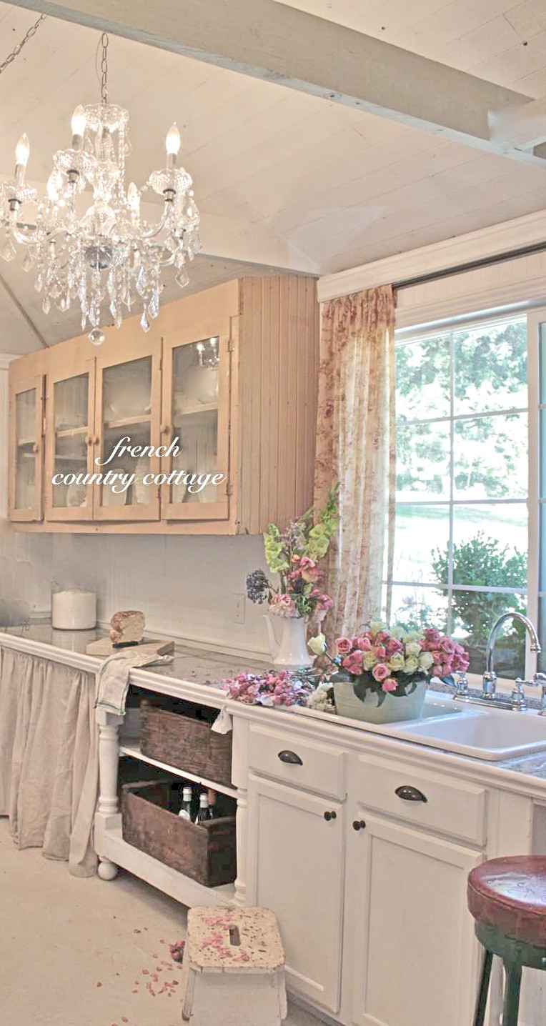 Cottage Kitchen Curtains
 Feathered Nest Friday FRENCH COUNTRY COTTAGE