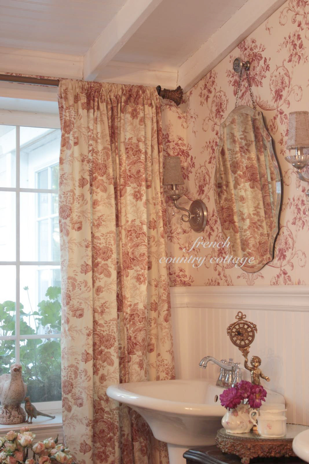 Cottage Kitchen Curtains
 French Cottage Toile FRENCH COUNTRY COTTAGE