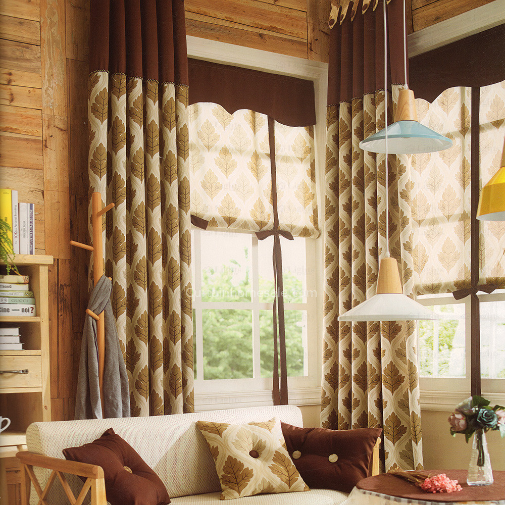 Country Curtains For Living Room
 Leaf Pattern Country Style Living Room Curtains 2016 New