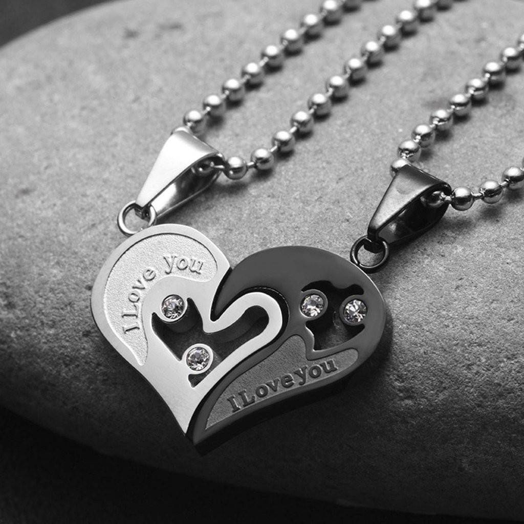 Couple Heart Necklace
 Evermarker Heart Couple Necklaces Titanium Steel – EverMarker
