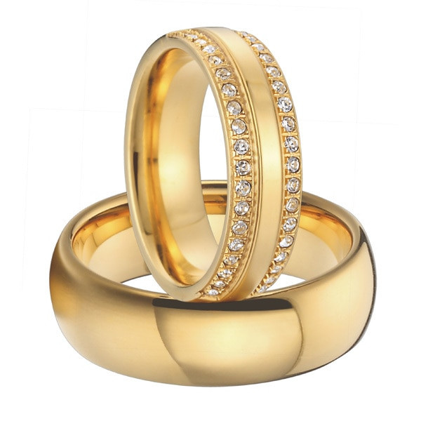 Couple Wedding Bands
 Aliexpress Buy luxury Cubic Zirconia alliances gold