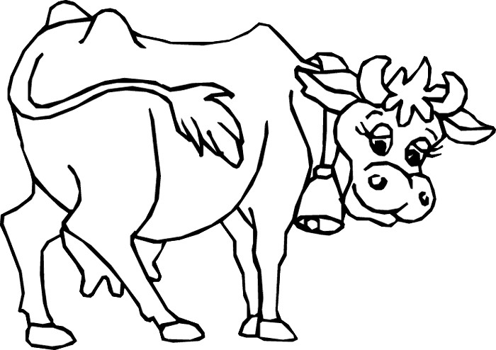 Cow Coloring Pages Free Printable
 Cute Cow Animal Coloring Books For Kids Drawing