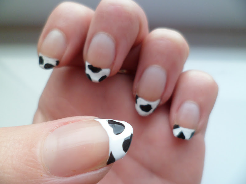 Cow Nail Art
 French Manicure with a Twist Cow print nail art Jenna Suth