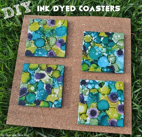 Craft Night Ideas For Adults
 DIY Alcohol Ink Dyed Coasters