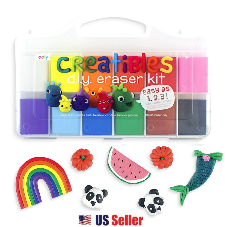 Creatables DIY Eraser Kit
 Creatibles DIY Eraser Kit with 12 Pliable Kneaded Clay