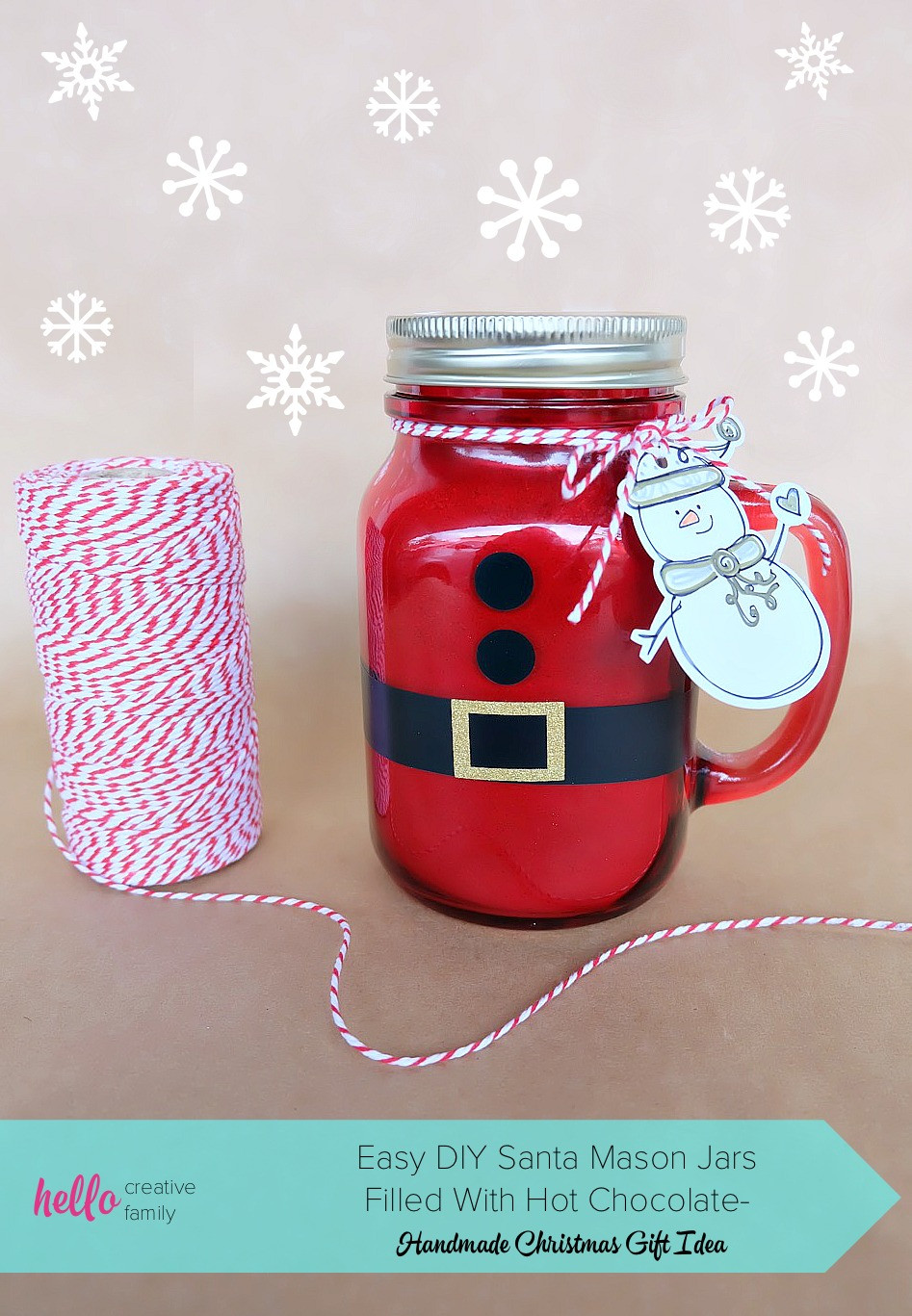 Cricut Christmas Gift Ideas
 Easy DIY Santa Mason Jars Filled With Hot Chocolate
