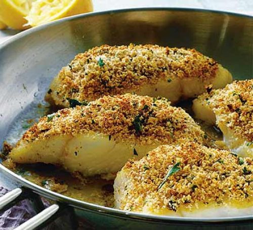 Crusted Fish Recipes
 Lemon herb & Parmesan crusted fish recipe