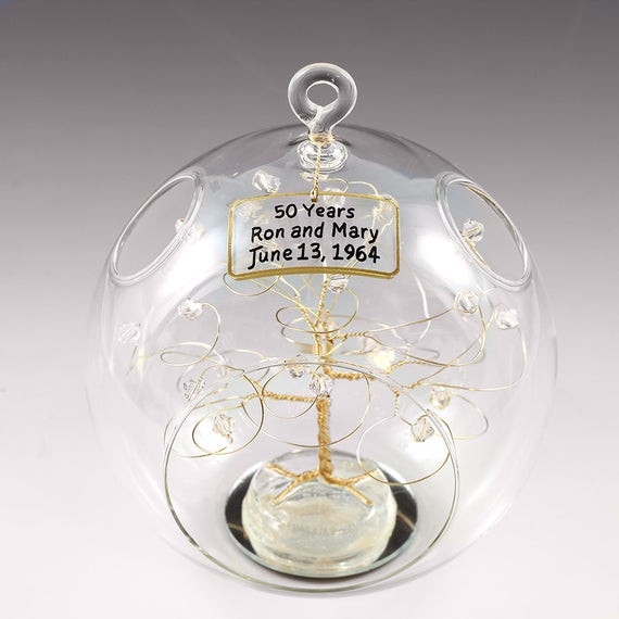 Crystal Anniversary Gift Ideas
 50th Anniversary Gift Personalized Ornament Gold with by