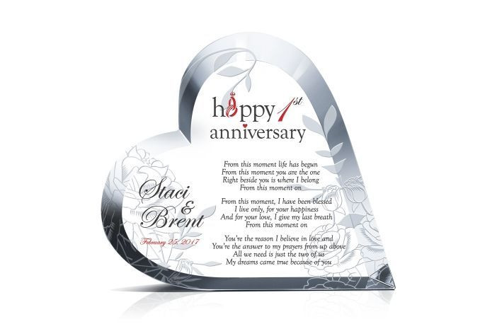 Crystal Anniversary Gift Ideas
 Heart First Anniversary Gift Crystal Central