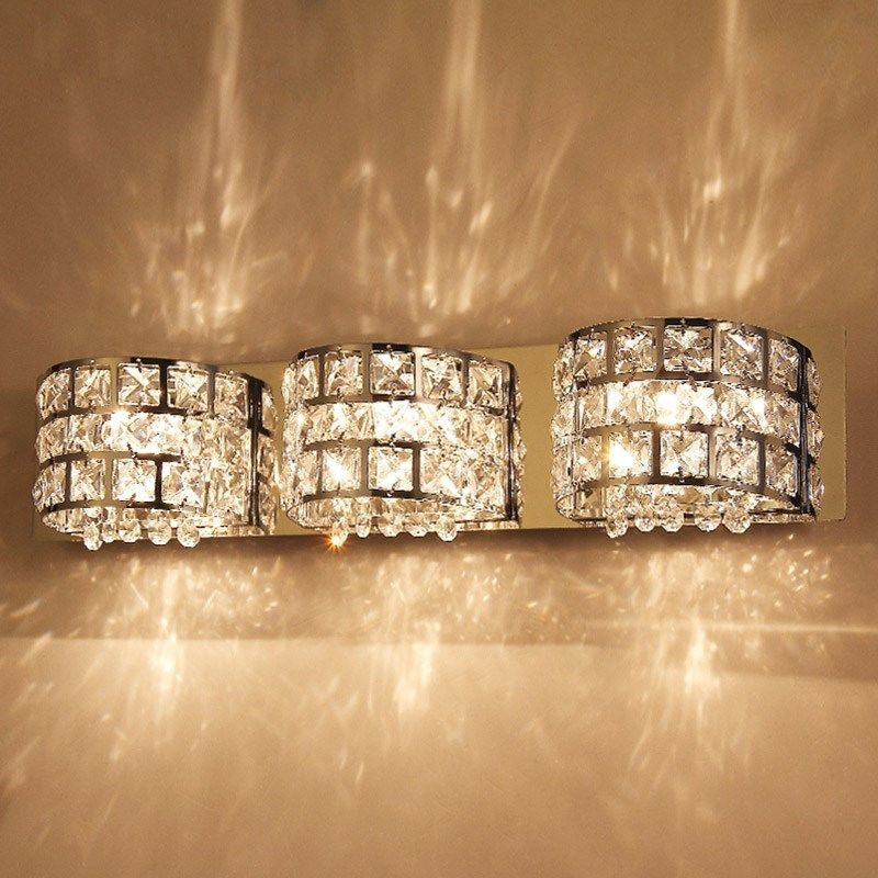 Crystal Bathroom Lights
 Modern Crystal Hanging Semicircle Bathroom Wall Light