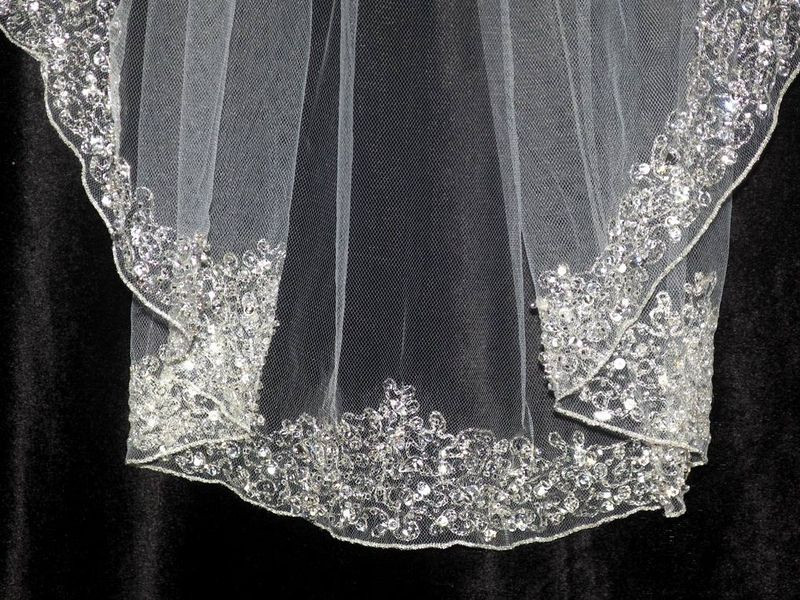 Crystal Wedding Veils
 Long Bridal Veils With Swarovski Crystals