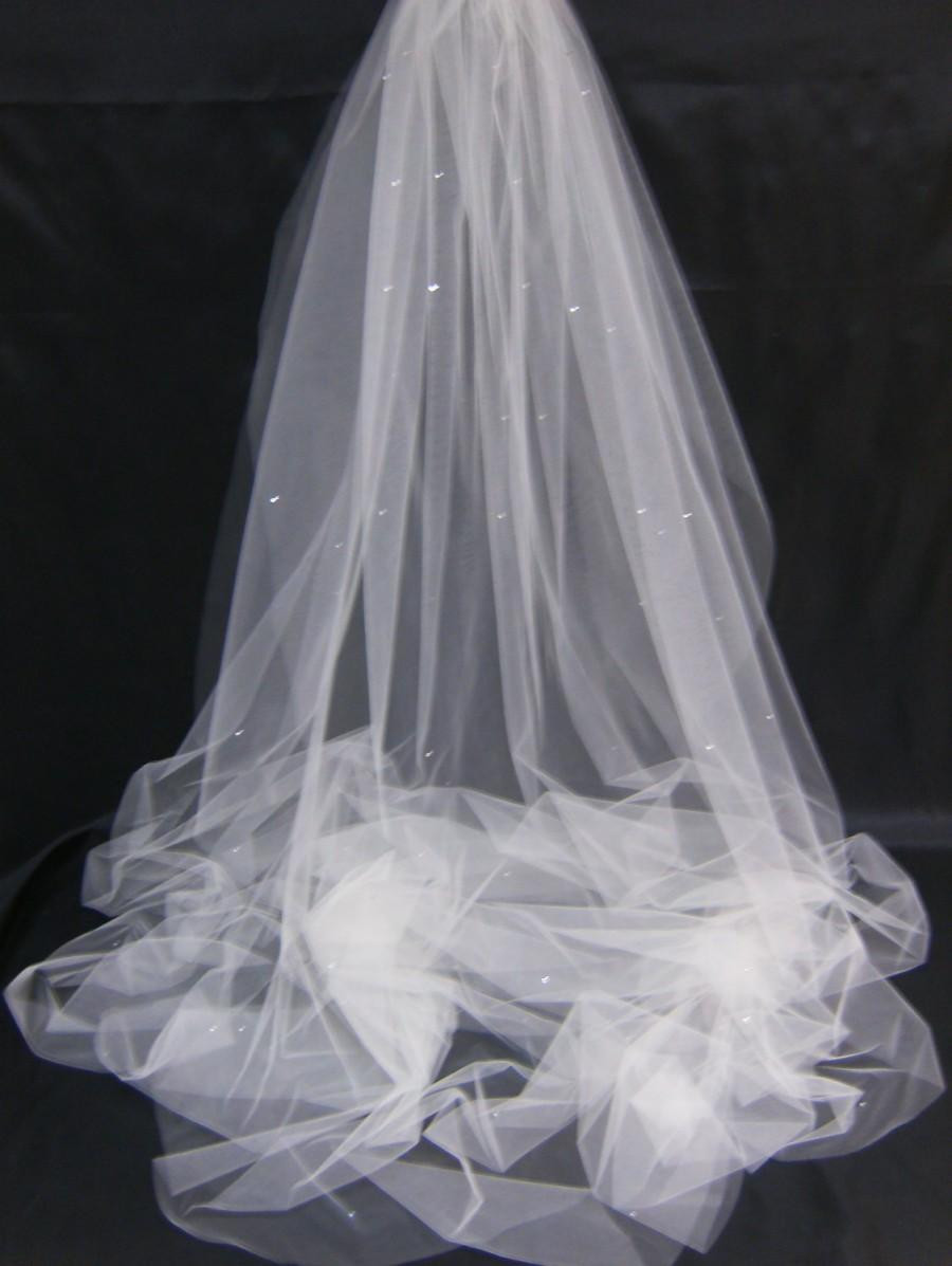 Crystal Wedding Veils
 Bridal Veil Swarovski Crystal Rhinestone Sheer 65 Inch