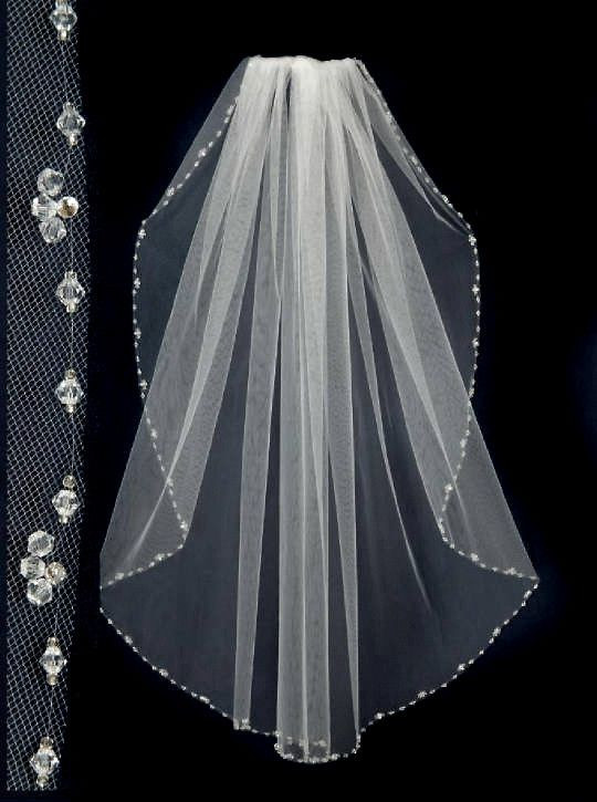 Crystal Wedding Veils
 Wedding Veil with Crystal Bead and Rhinestones Edge