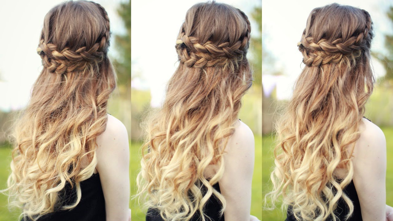 Curls Hairstyles With Braids
 Beautiful Half Down Half Up Braided Hairstyle with curls