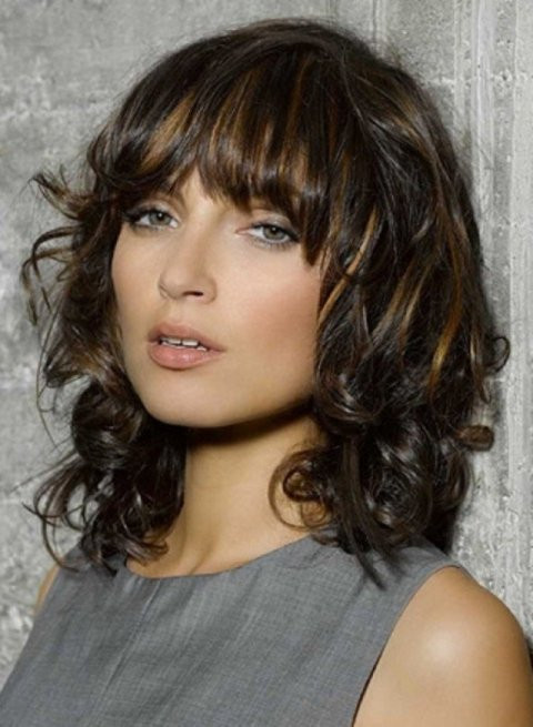 Curly Shoulder Length Haircuts
 17 Fashionable Hairstyles with Pretty Fringe for 2015
