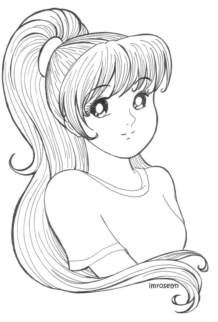 Cute Anime Girls Coloring Pages
 Anime Girl Coloring by Nyleamoc on DeviantArt
