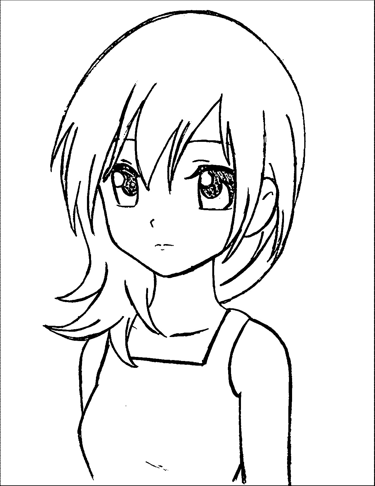 coloring pages of anime girls