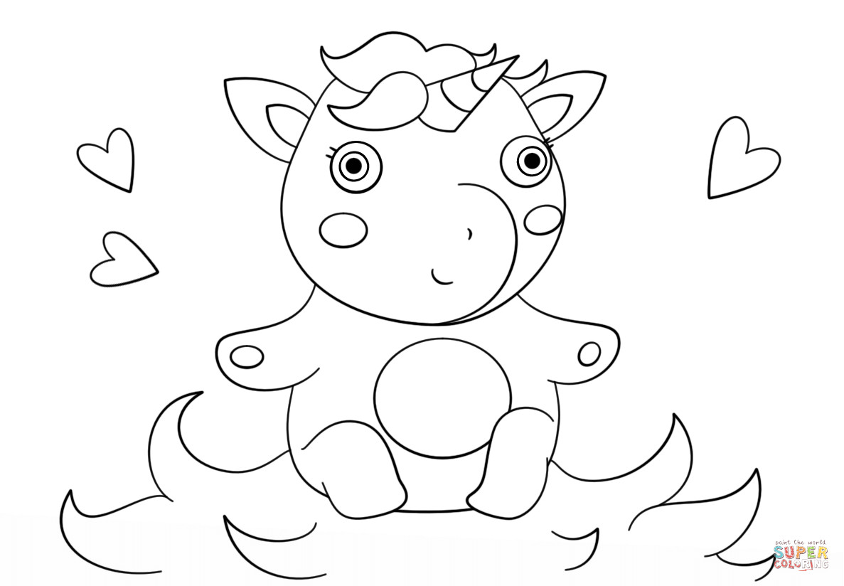 Cute Baby Unicorn Coloring Pages
 Cute Baby Unicorn coloring page