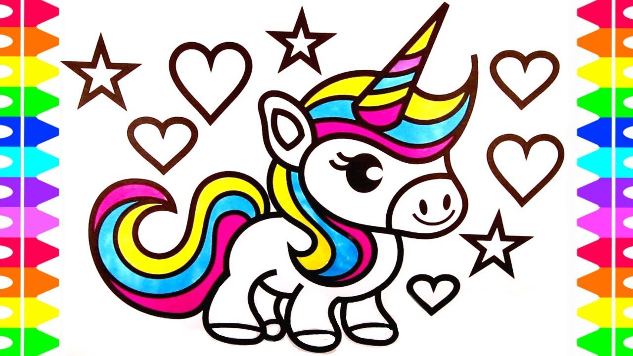 Cute Baby Unicorn Coloring Pages
 Cute Unicorn Coloring Page for Kids Learn How to Draw a