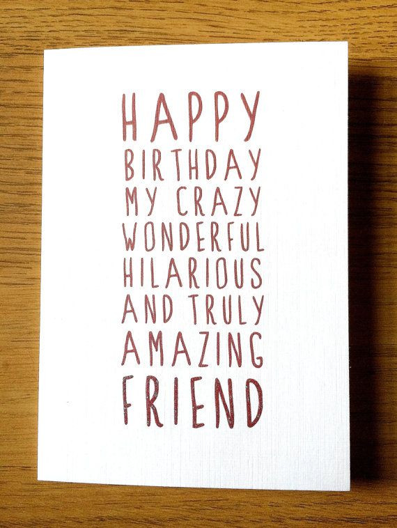Cute Birthday Quotes For Best Friend
 Sweet Description Happy Birthday Friend Card Card for