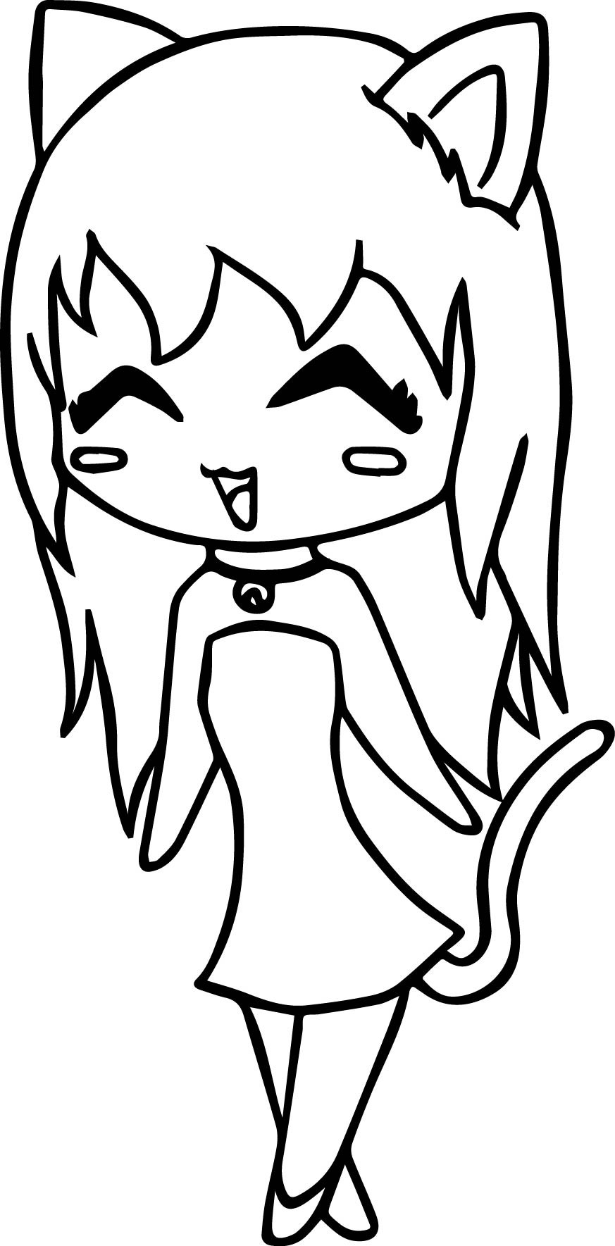 Cute Coloring Pages Of Girls
 Cute Anime Chibi Cat Girls Coloring Page