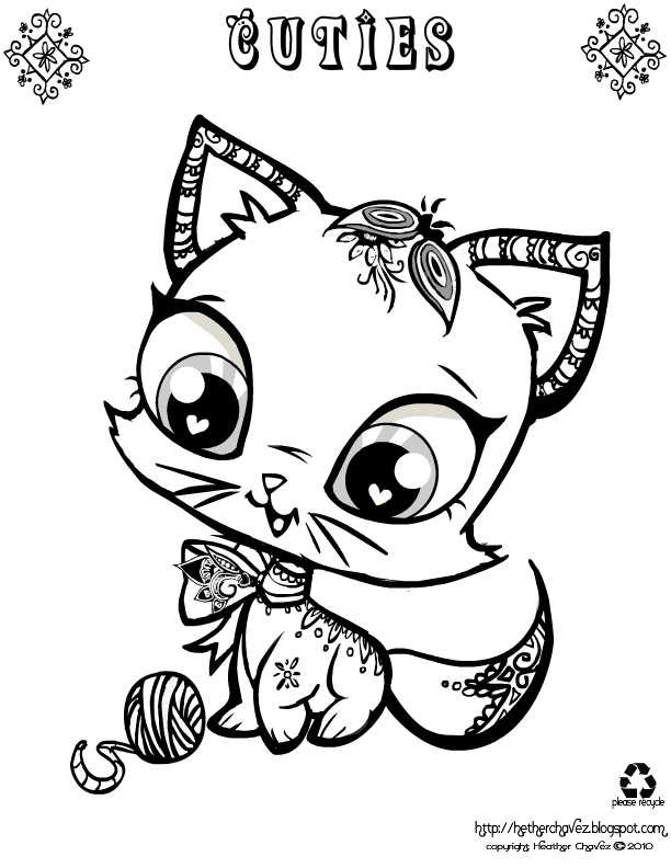 Cute Coloring Pages Of Girls
 Heather Chavez free coloring pages