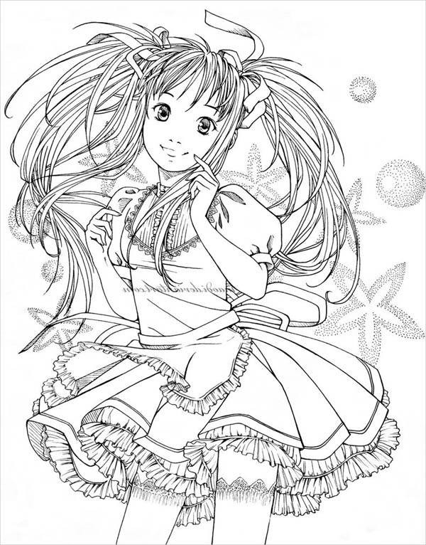Cute Coloring Pages Of Girls
 9 Anime Girl Coloring Pages PDF JPG AI Illustrator