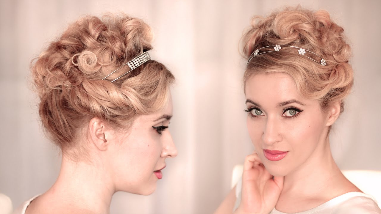 Cute Easy Curly Hairstyles
 Cute easy CURLY UPDO for wedding prom Hairstyle for