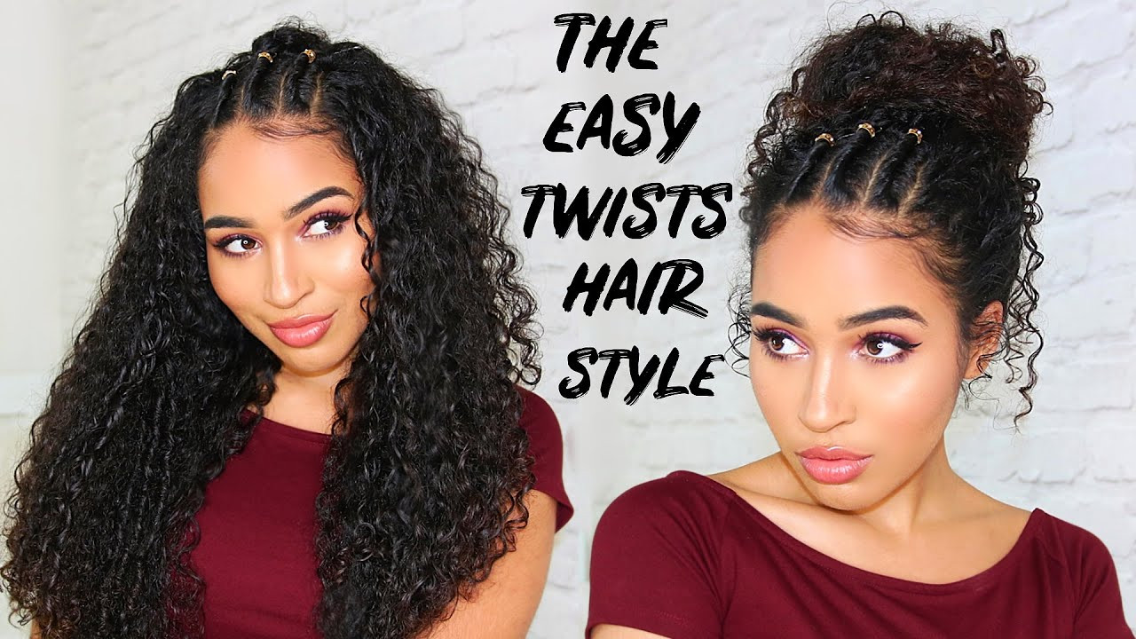 Cute Easy Curly Hairstyles
 EASY 90 00s TWISTS HAIRSTYLE FOR CURLY HAIR Lana Summer