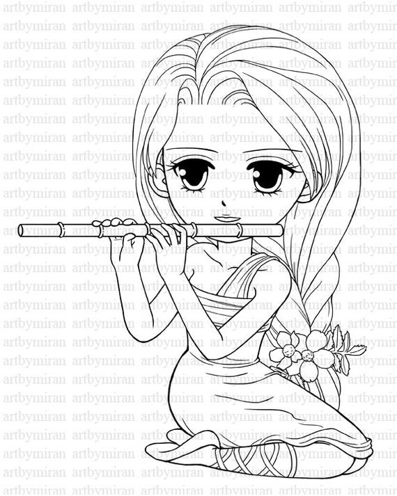 Cute Girls Coloring Pages
 Digi Stamp Serenade Pretty Girl Coloring page Big by