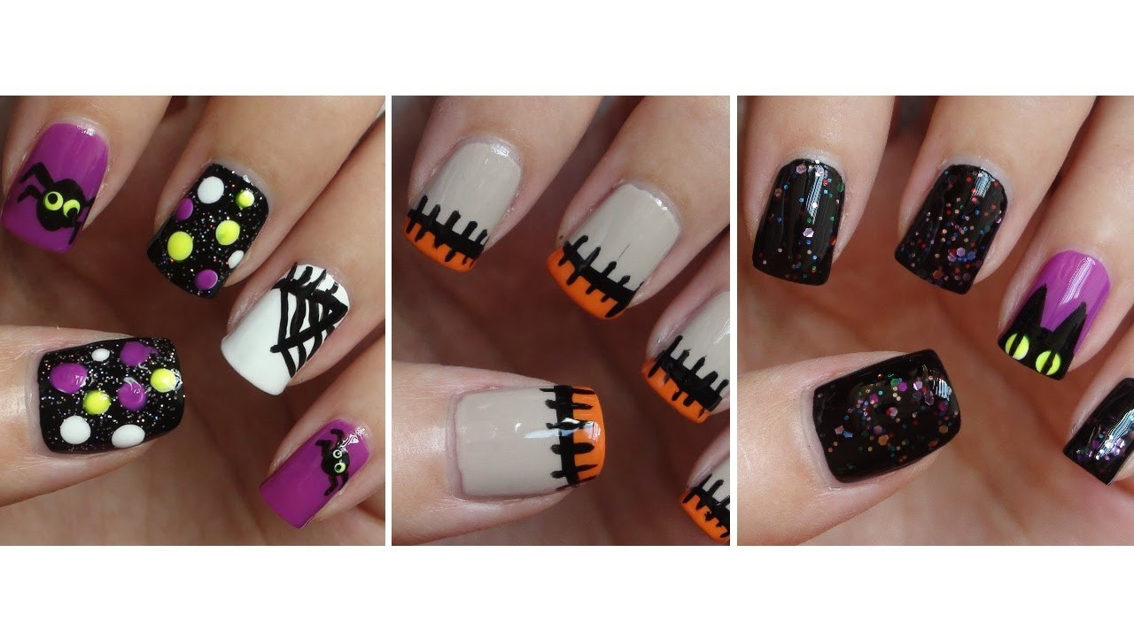 Cute Halloween Nail Ideas
 Halloween Nails 🎃 Three Easy Designs