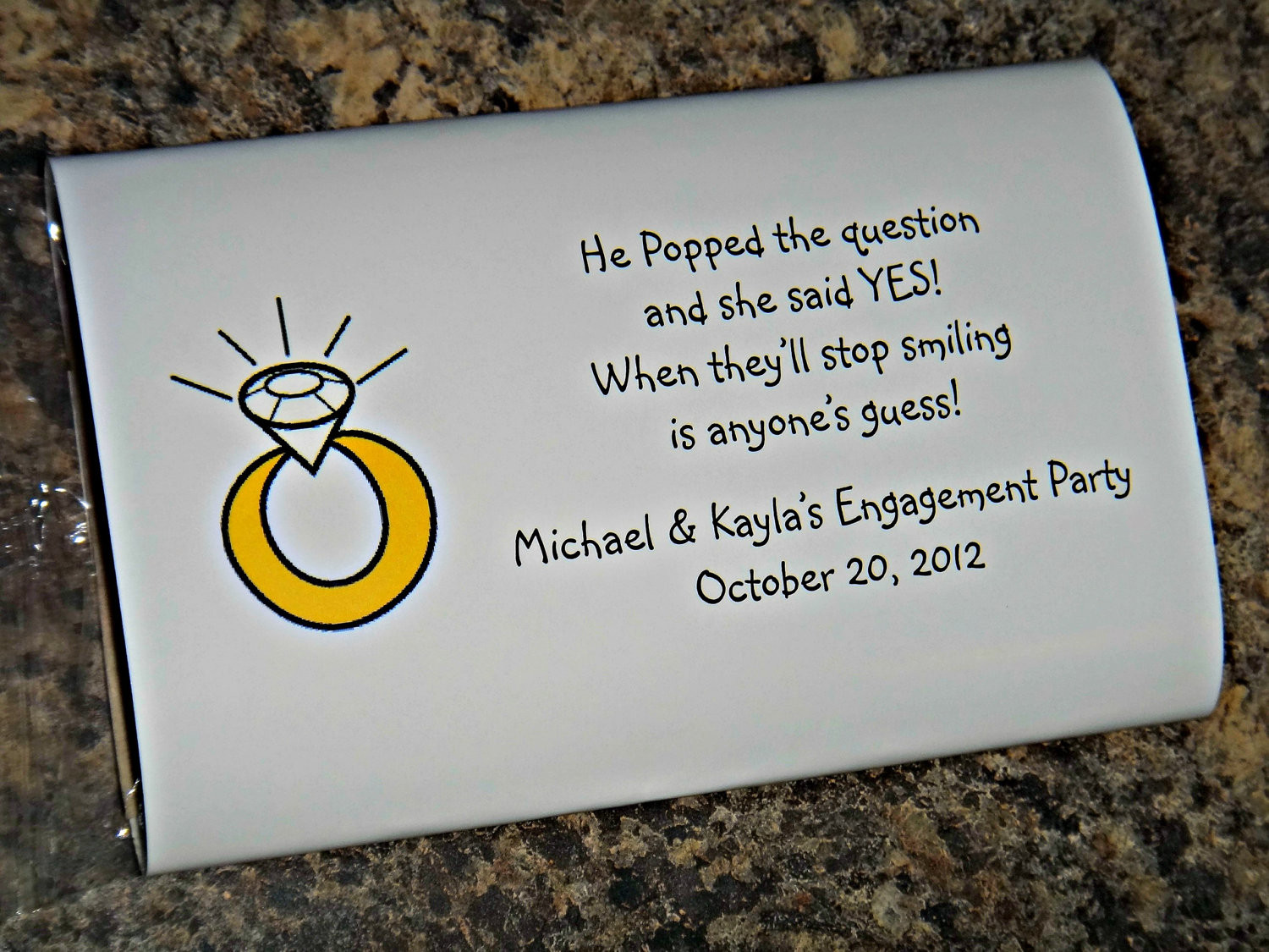 Cute Ideas For Engagement Party
 SALE Cute and Classy Engagement Party Popcorn Wrappers Favors