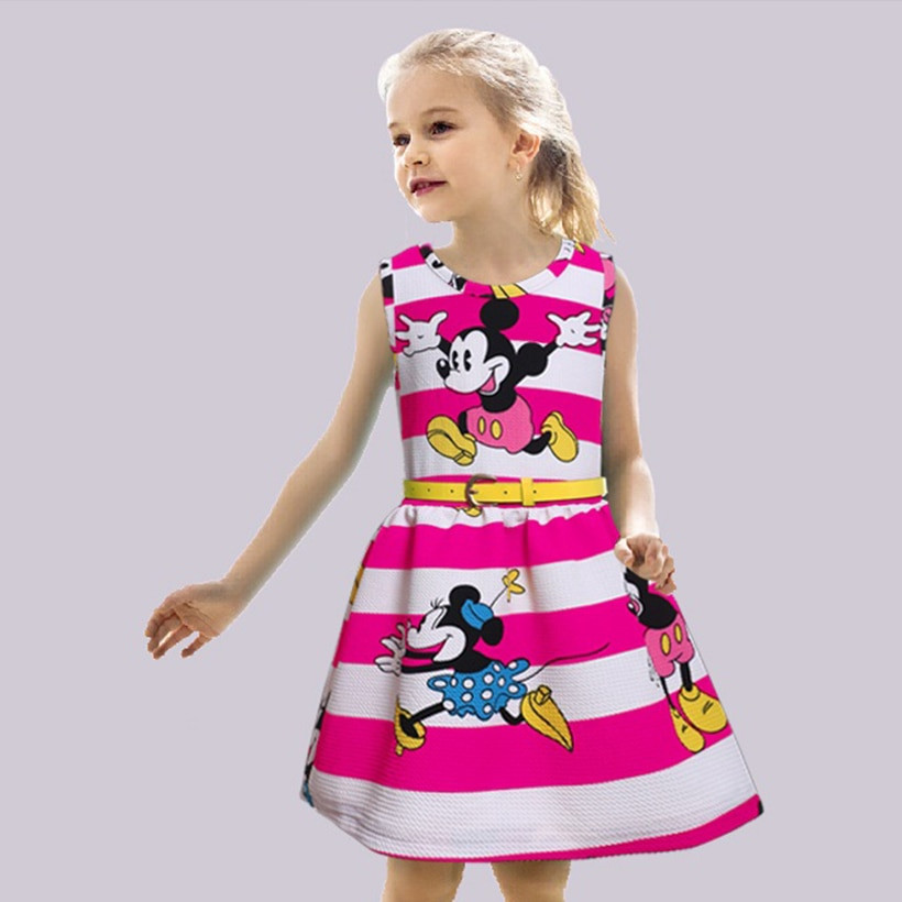 Cute Kids Fashion
 New Hot Summer dress 2016 Mickey Minne Cartoon cute kids