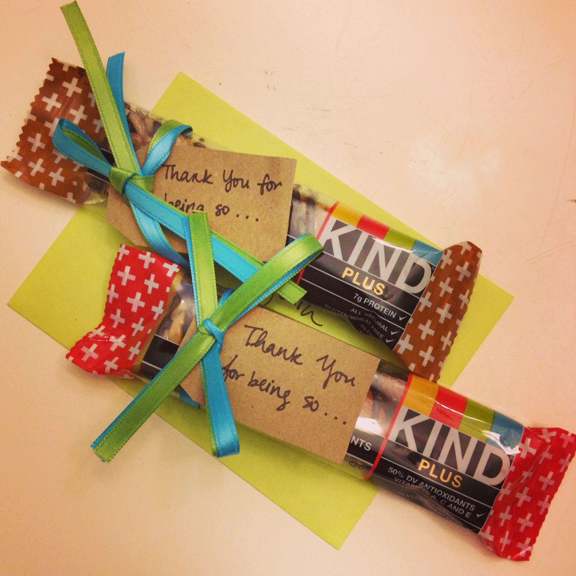 Cute Thank You Gift Ideas
 Cute thank you t idea using KIND bars