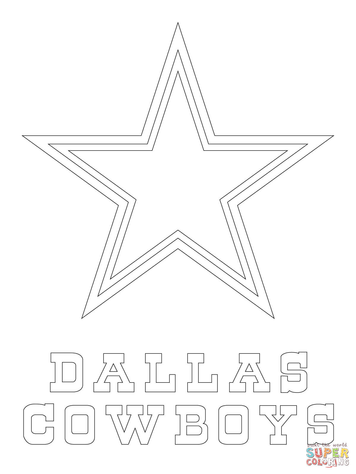 Dallas Cowboys Coloring Pages To Print
 Dallas Cowboys Logo coloring page