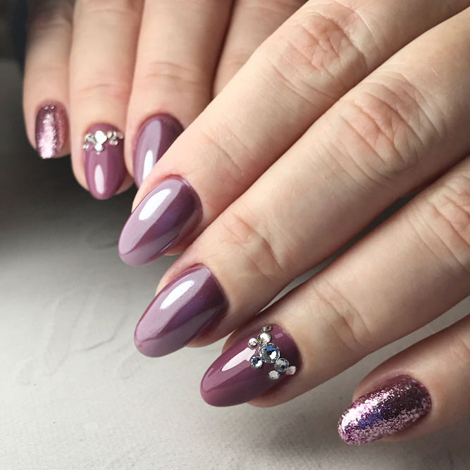 Dark Colors Nail Designs
 Mauve Color Nails For The Exquisite Look