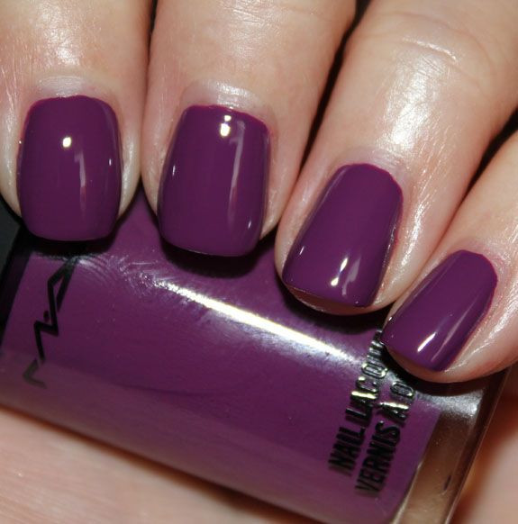 Dark Colors Nail Designs
 MAC Reel y Nail Lacquer In The Dark Purple Wearing