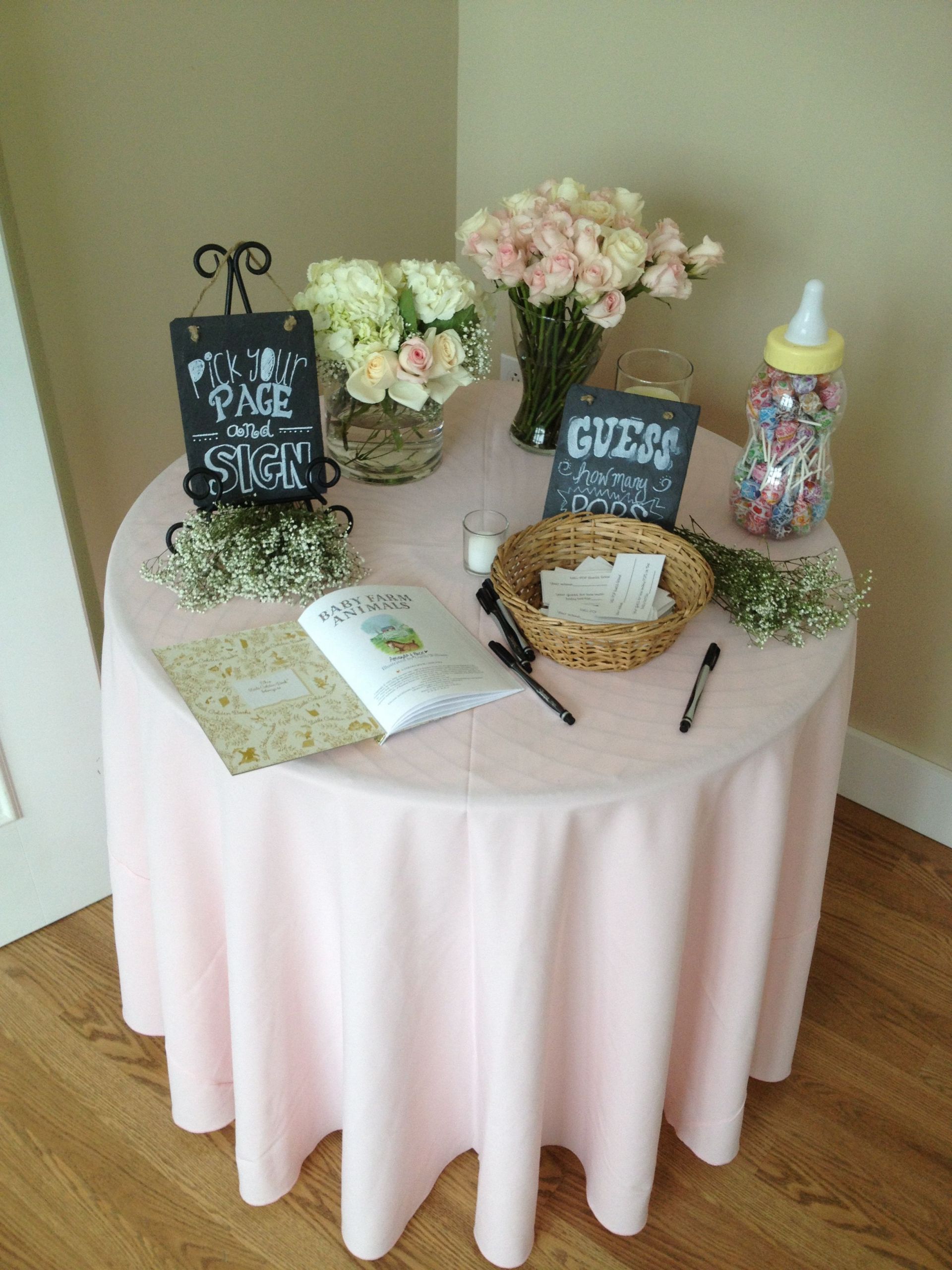 Decorating Ideas For Baby Shower Gift Table
 Entrance Table at a baby shower
