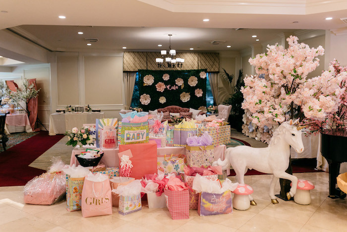 Decorating Ideas For Baby Shower Gift Table
 Kara s Party Ideas Enchanted Garden Baby Shower
